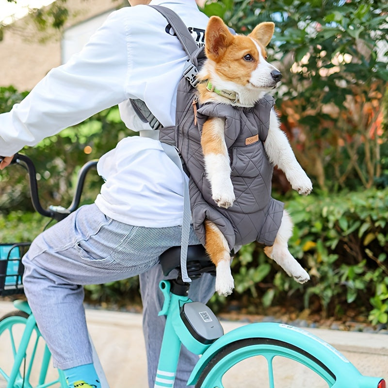 Sac à dos de transport frontal pour petits et moyens chiens - Porte-chien ventral mains libres avec pattes à l'extérieur, sac de transport ajustable pour randonnée et vélo, taille unique, 5 couleurs : rose, vert, noir, beige, gris