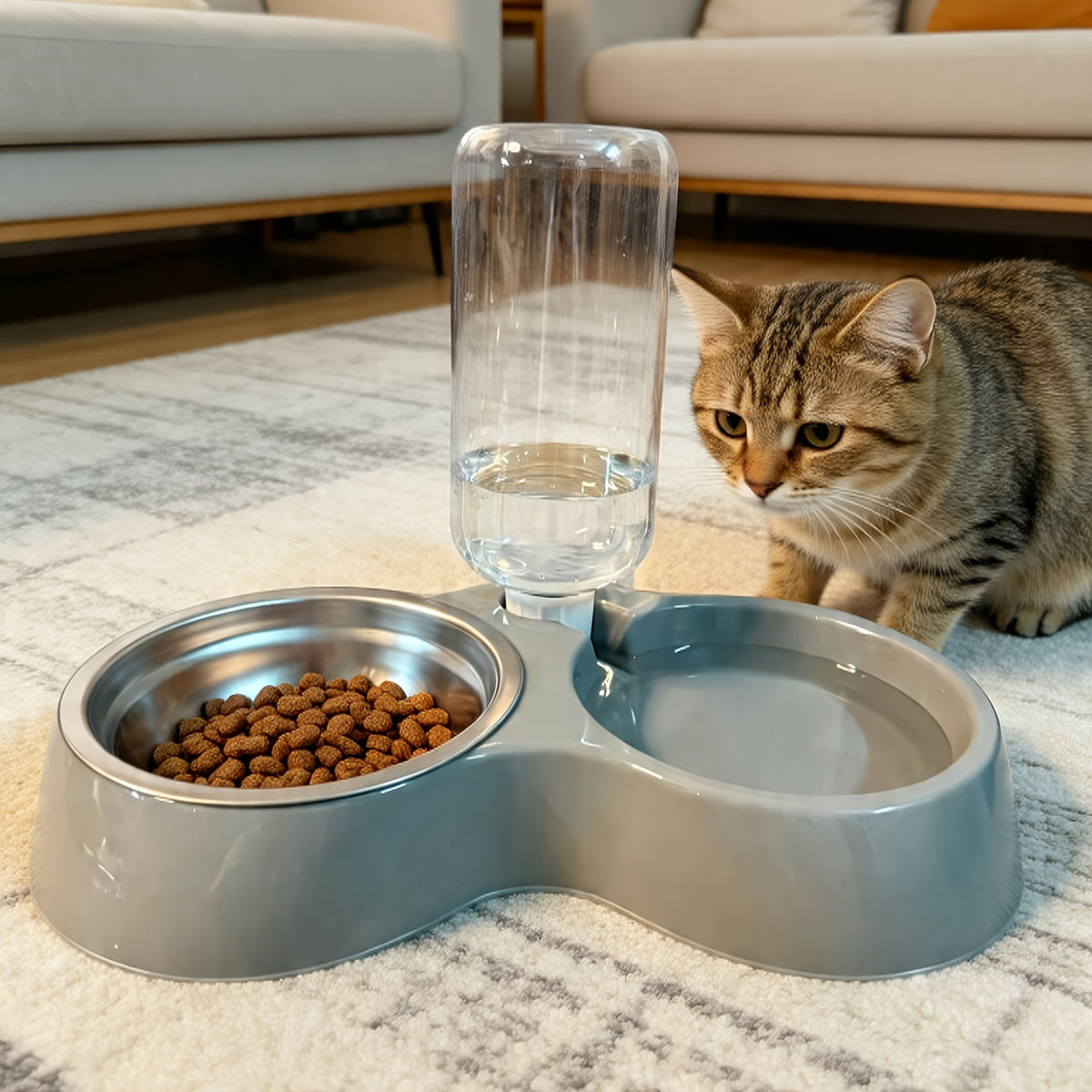 Ensemble de bols pour animaux inclinés et antidérapants – Conception ergonomique inclinée pour chats et chiens, sans pile, favorise une posture saine, station de nourriture et d'eau facile à nettoyer pour animaux d'intérieur
