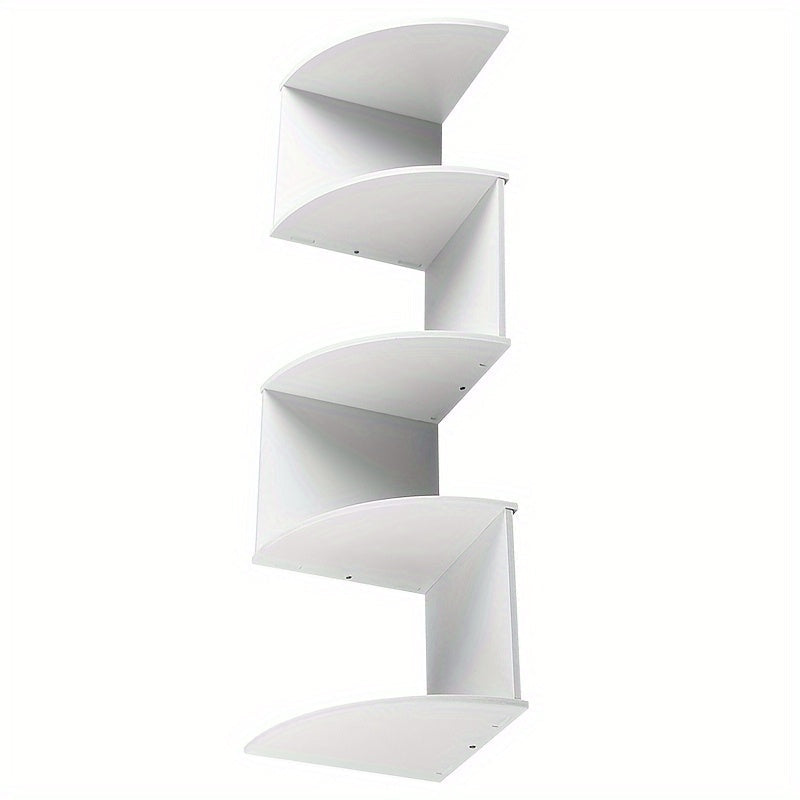 Étagère d'angle murale à 5 niveaux – Bibliothèque flottante et étagère de rangement pour salon, chambre et cuisine, séparateur d'angle gain de place, 5 styles disponibles