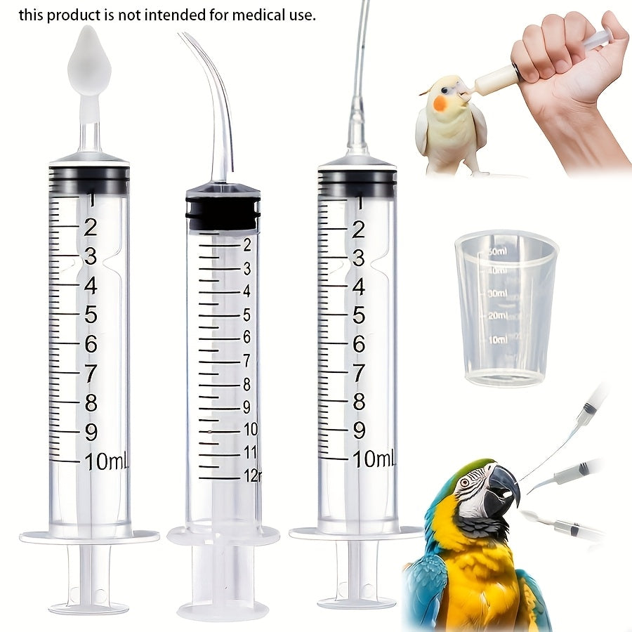 Kit de 6 tubes de seringue pour nourrissage d'oiseaux, kit d'élevage à la main pour oisillons, perroquets et petits animaux, sonde de gavage en plastique avec tube gradué, fournitures pour élevage à la main, usage vétérinaire et laboratoire
