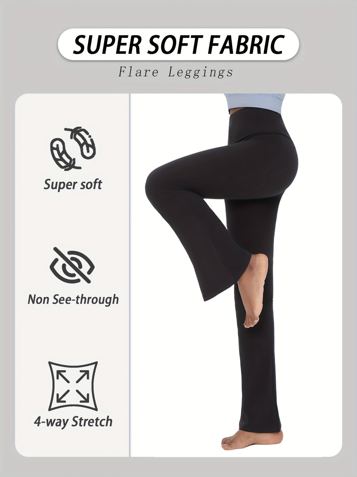Lot de 5 pantalons de yoga taille haute évasés pour femmes, leggings gainants coupe bootcut, extensibles et doux, pour yoga, sport, danse, pilates, toutes saisons, tailles S-XXL