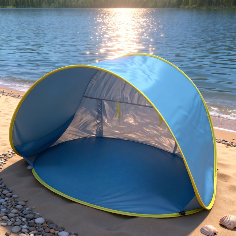 Tente de plage pop-up portative – Abri solaire anti-UV à installation rapide, ultra-léger (moins de 50 g/m²) pour la plage, la randonnée, le camping, les voyages en famille, parasol et auvent d'extérieur