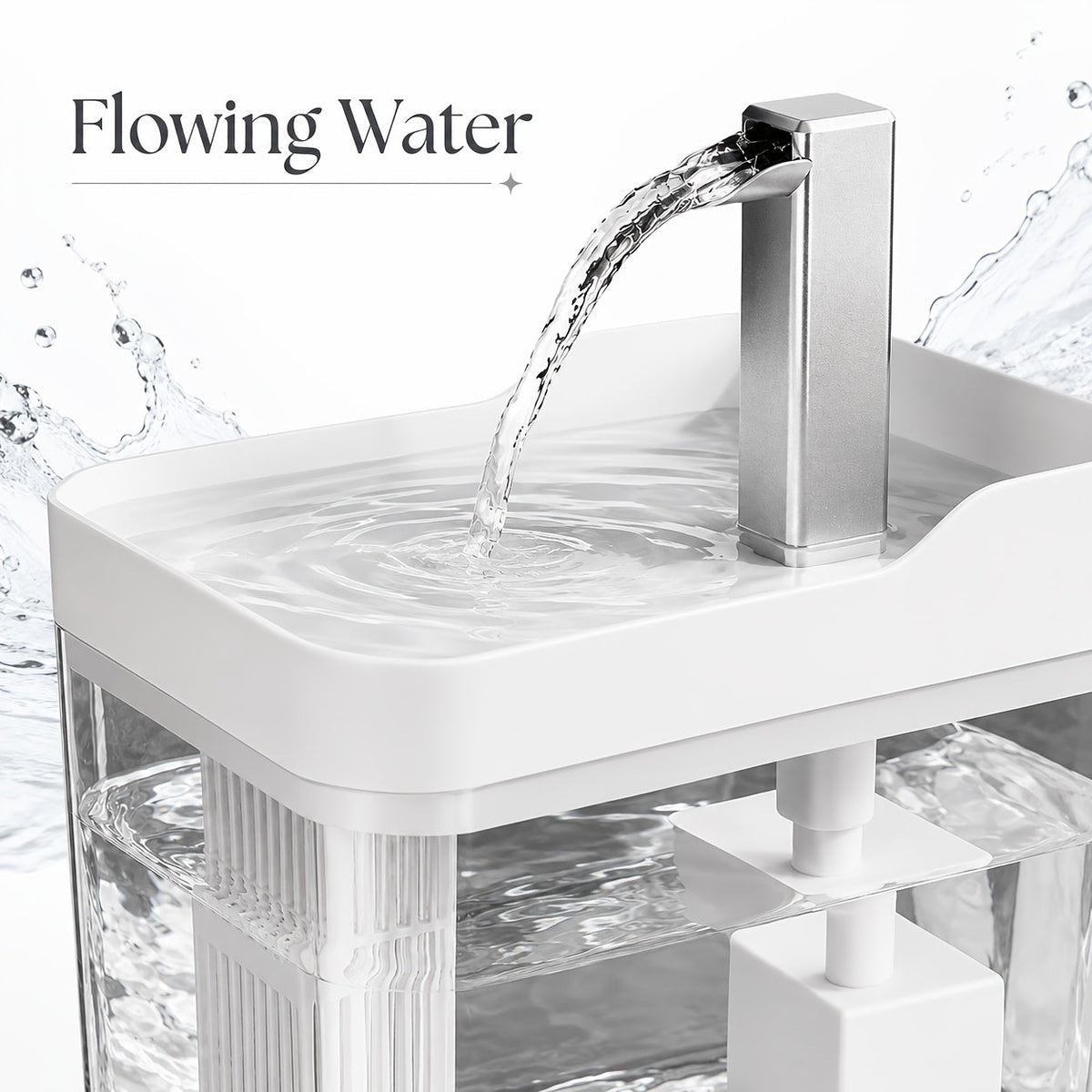 Fontaine à eau automatique pour animaux, abreuvoir à recirculation pour chats et chiens, ultra-silencieux, alimenté par USB, niveau d'eau visible, facile à nettoyer, aucune pile requise