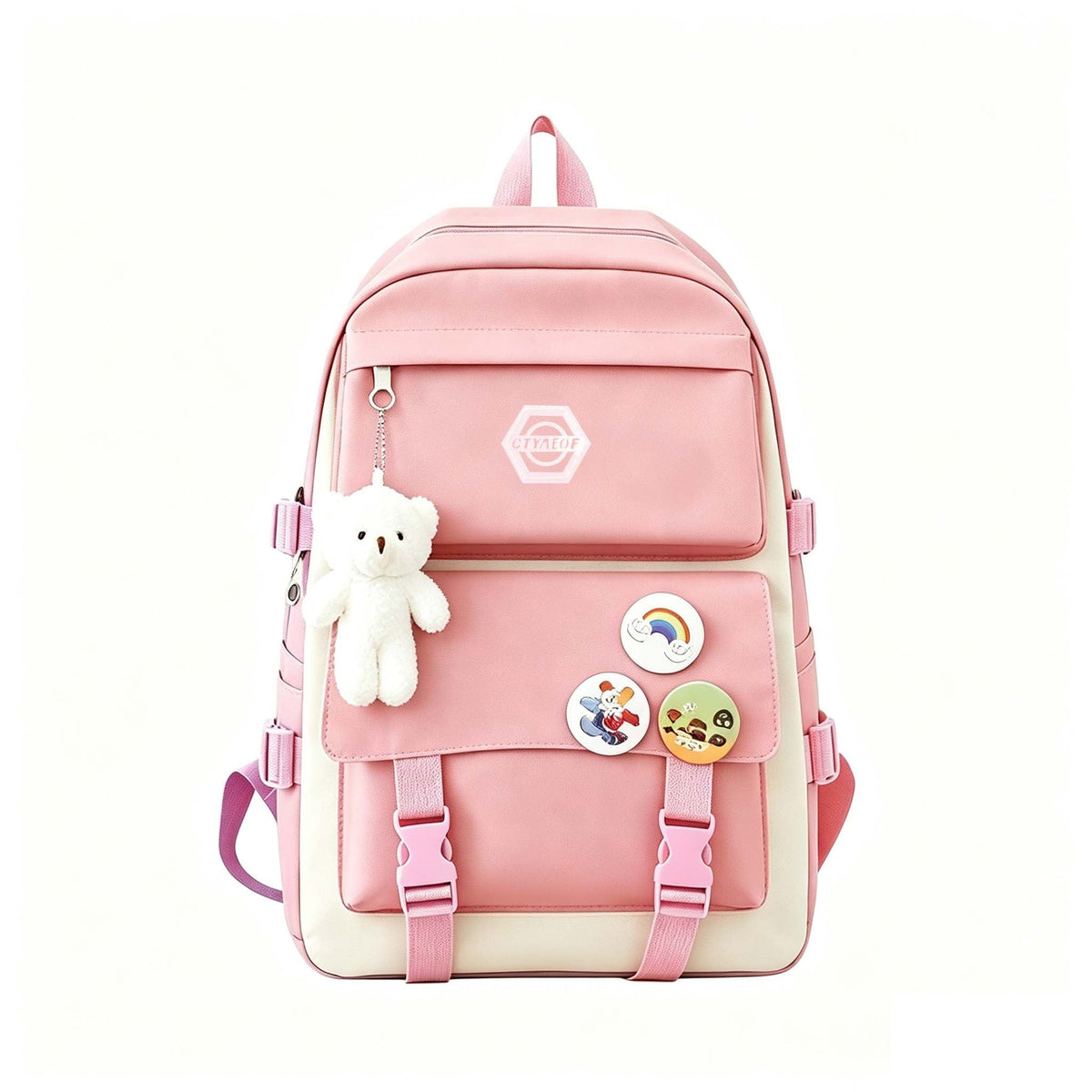 Ensemble de sac à dos scolaire pour fille 5 pièces, sac léger et mignon avec fourre-tout, trousse et porte-monnaie - Sac à dos étudiant durable pour l'école, la randonnée et un usage quotidien