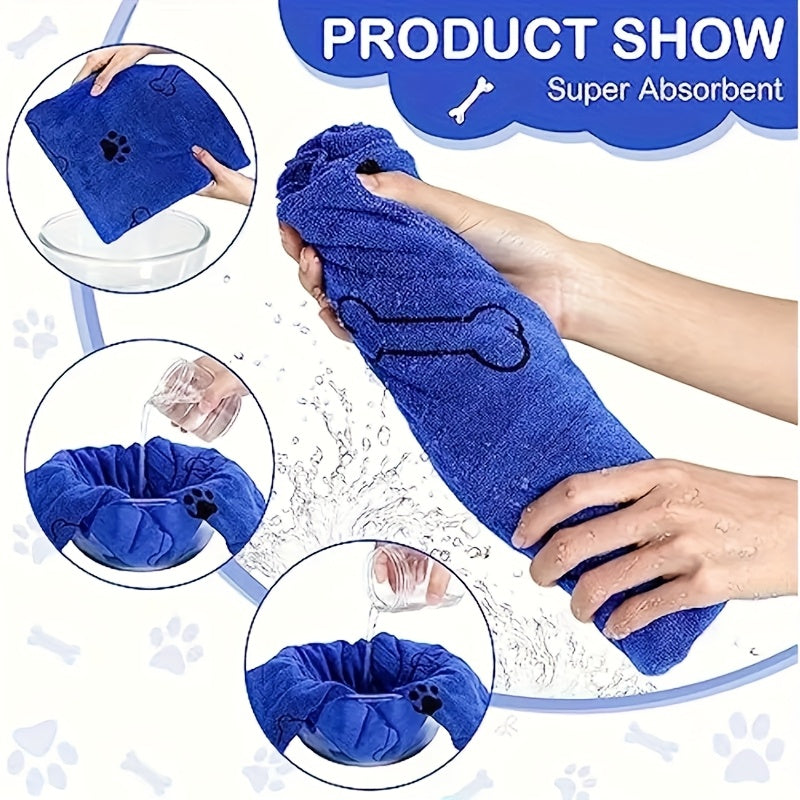 Grande serviette de bain pour chiens et chats, serviette en microfibre super absorbante et à séchage rapide, 100 x 60 cm, couverture de séchage douce pour le bain, le toilettage et la plage – Cadeau pour animaux de compagnie