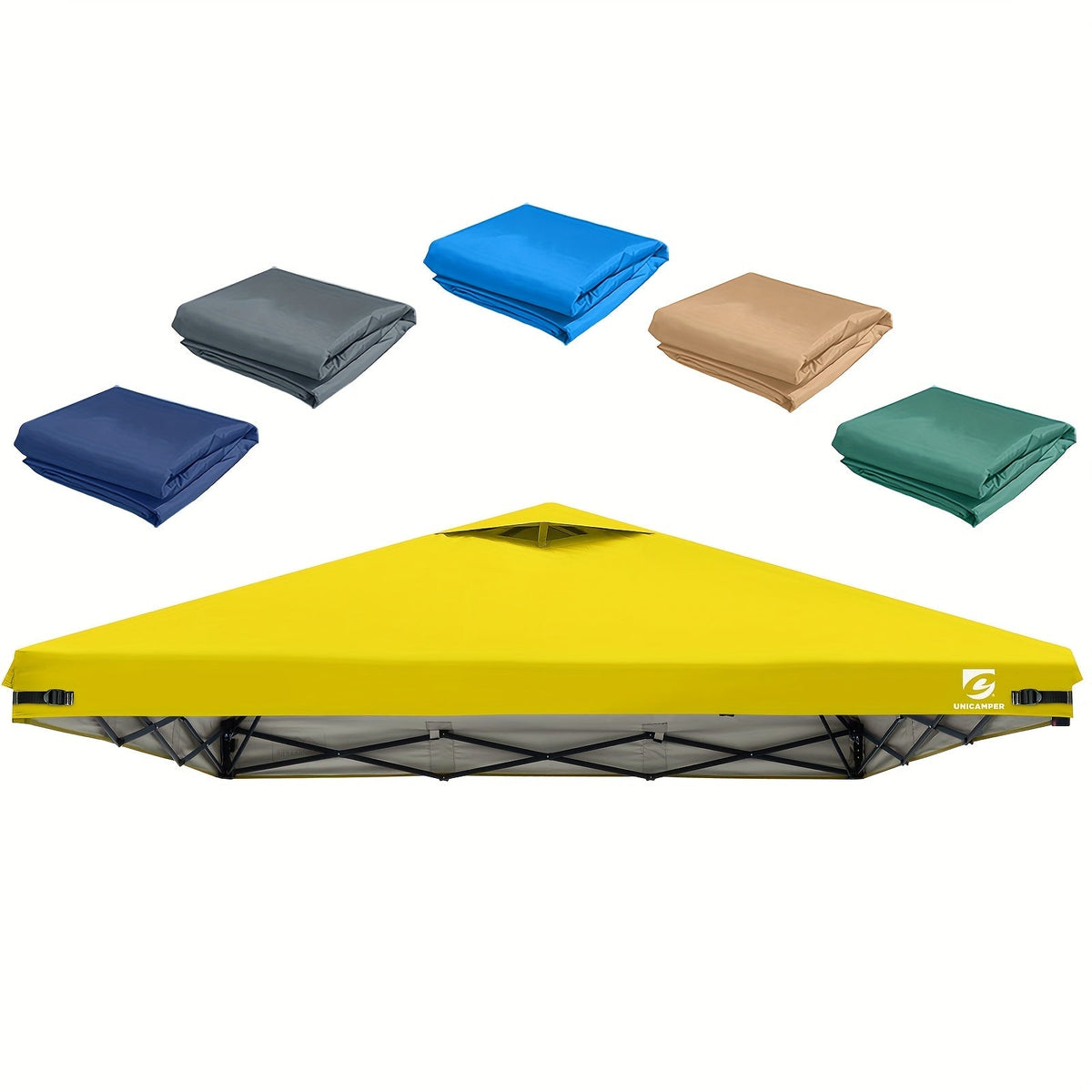 Toile de remplacement pour tonnelle pliante 3x3 m avec aération – Toile imperméable et résistante aux UV pour tentes à pieds droits, abri solaire toutes saisons pour jardin, terrasse et camping, 11 couleurs (toile seule)