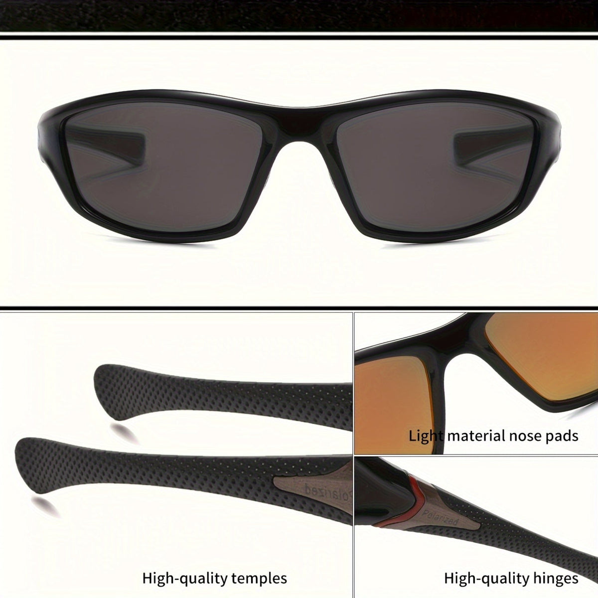Lot de 4 paires de lunettes de soleil de sport UV400 pour hommes et femmes – Monture ultra-légère en PC avec protection complète des verres pour le cyclisme, la course à pied, l'escalade, la pêche et les voyages en plein air, pack économique.
