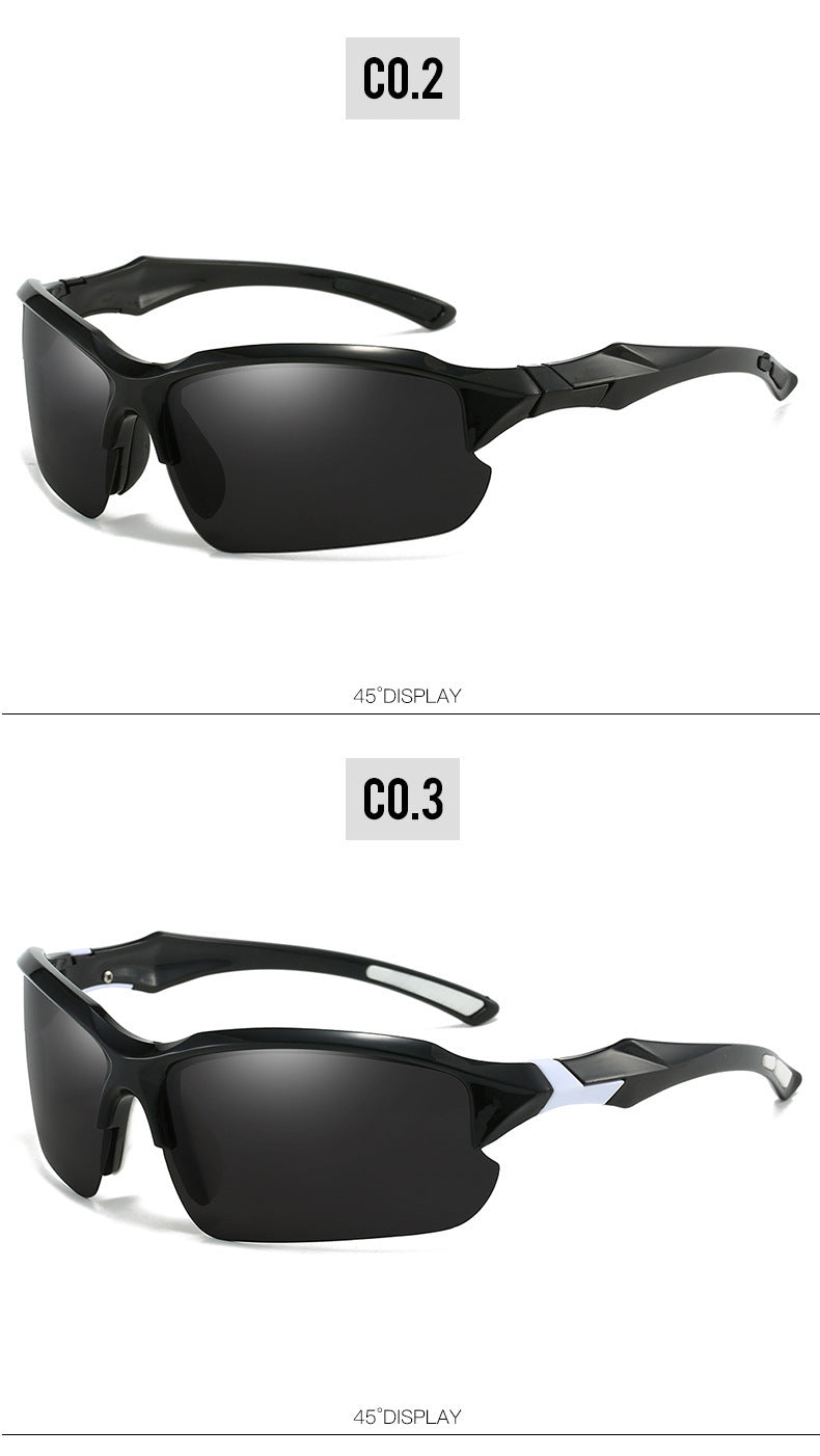 Lunettes de soleil sport polarisées demi-monture pour hommes, protection UV400, lunettes légères pour le ski, la conduite, la course, la pêche et les activités en plein air, lot de 3 ou lot de 10