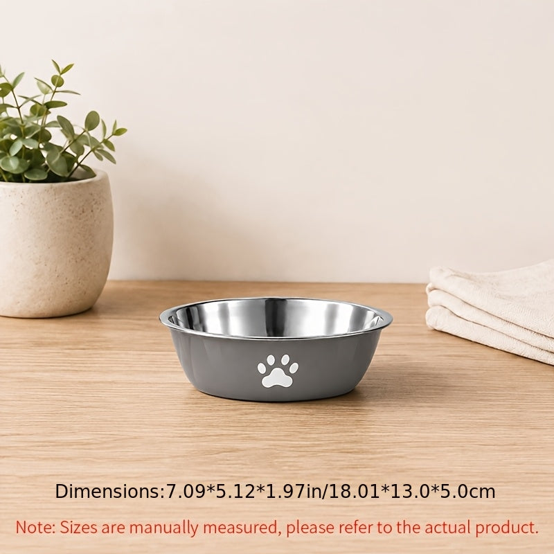 Stainless Steel Pet Bowl with Non-Slip Base β Colorful Printed Food & Water Dish for Cats and Dogs, Durable Easy-Clean Feeding Bowl for Small Medium Large Pets