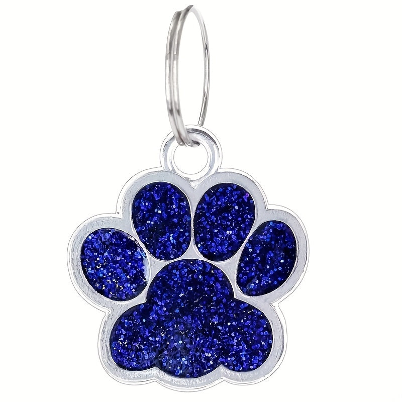 Plaque d'identification pour chien gravée au laser sur mesure - Médaille personnalisée avec motif de patte de chat, durable et résistante à la décoloration pour chiens et chats, 7 options de couleurs (argent, noir, violet, rose, rouge, bleu, bleu lagon)