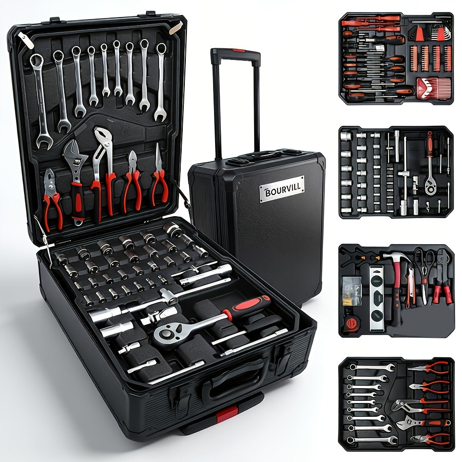 Ensemble d'outils professionnels de 52 pièces pour réparations à domicile et automobile – Kit de boîte à outils portable pour bricoleurs, mécaniciens et professionnels, idée cadeau parfaite