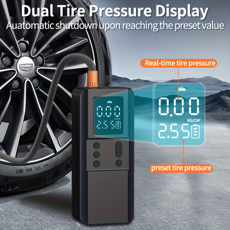Compresseur d'air portable pour pneus de voiture, vélo, moto et ballons, manomètre numérique, arrêt automatique, versions USB et allume-cigare disponibles