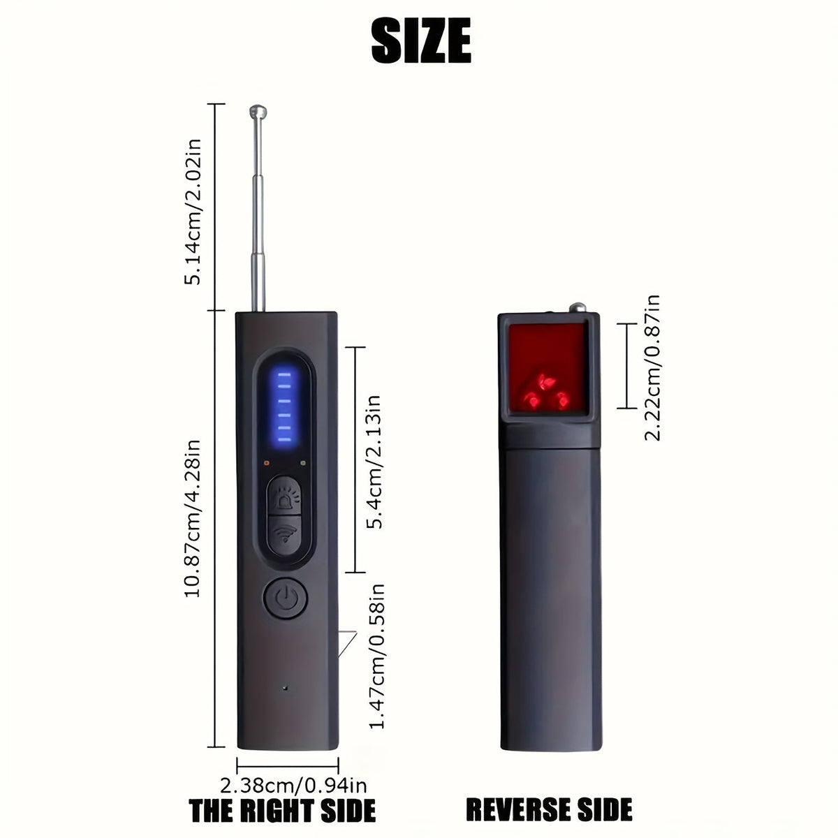 Détecteur de caméra cachée et scanner de signal RF anti-espion – Détecteur de mouchards, traceurs GPS et dispositifs d'écoute, balayeur de sécurité multifonction portable et rechargeable pour les voyages, l'hôtel, la maison, le bureau, la voiture