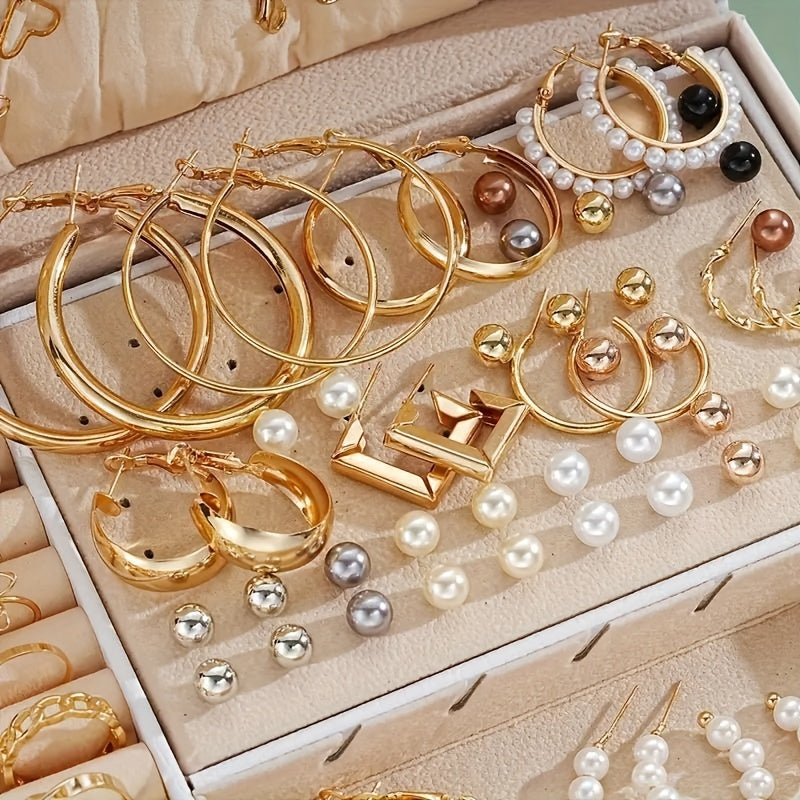 Ensemble de 86 bijoux fantaisie avec perles pour femme – Collier, bracelet, bagues et boucles d'oreilles avec breloques cœur, papillon, étoile et lune, accessoires de mode bohème pour fête, vacances, rendez-vous ou usage quotidien, idée cadeau