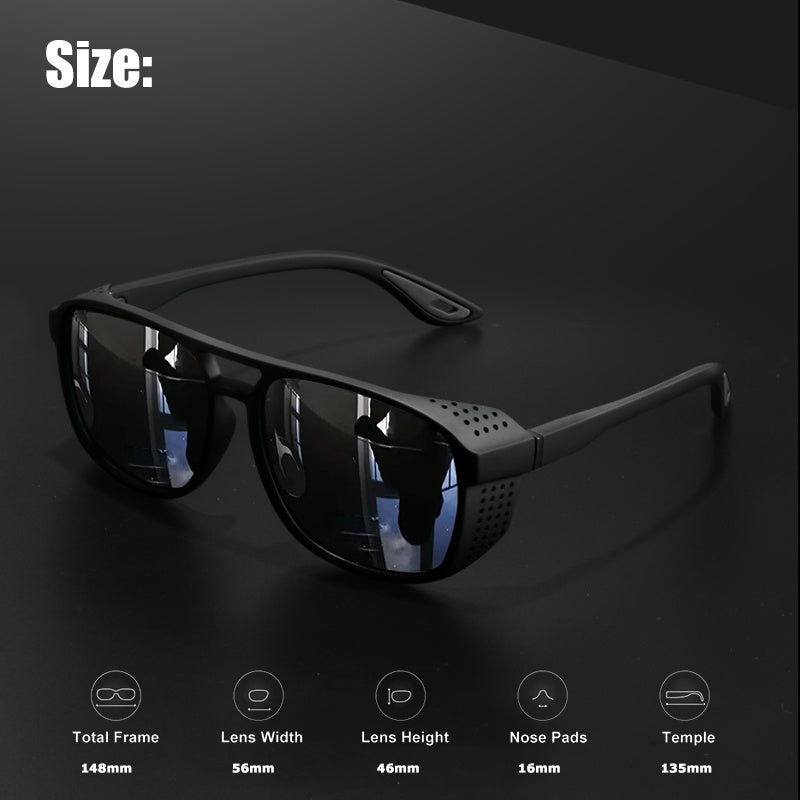 Lunettes de soleil sport polarisées Steampunk pour hommes et femmes – Verres HD UV400 pour le cyclisme, la course, la pêche et la conduite, monture durable avec découpes latérales, lunettes de sport en plein air