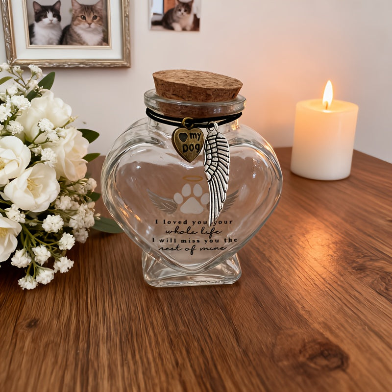 Fiole souvenir pour poils d’animaux – Fiole commémorative exclusive pour préserver les poils de votre chien ou chat, cadeau réconfortant et souvenir de deuil pour les propriétaires d’animaux