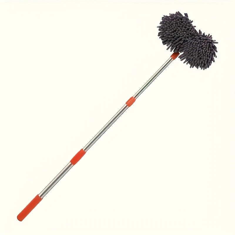 Ensemble balai et brosse de nettoyage pour voiture en microfibre réglable – Balai de lavage à manche télescopique pour voitures et camions, brosse en microfibre douce pour un nettoyage extérieur sans rayures, une brillance impeccable à chaque fois