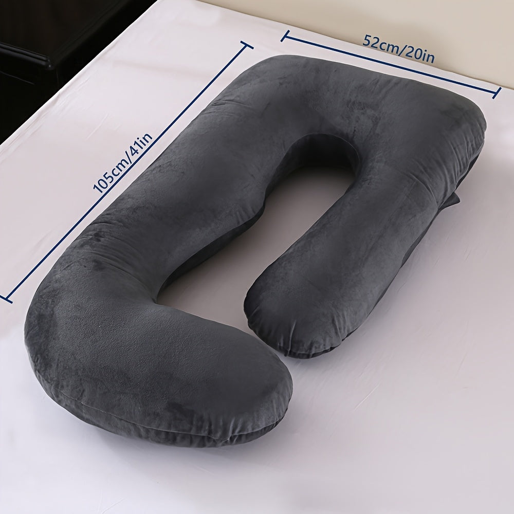 Oreiller de maternité en forme de J, coussin de grossesse corps entier avec taie d'oreiller – soutien du dos, des jambes et du ventre pour un sommeil réparateur, tailles 41" et 60", coloris et tissus variés, idéal comme cadeau de naissance