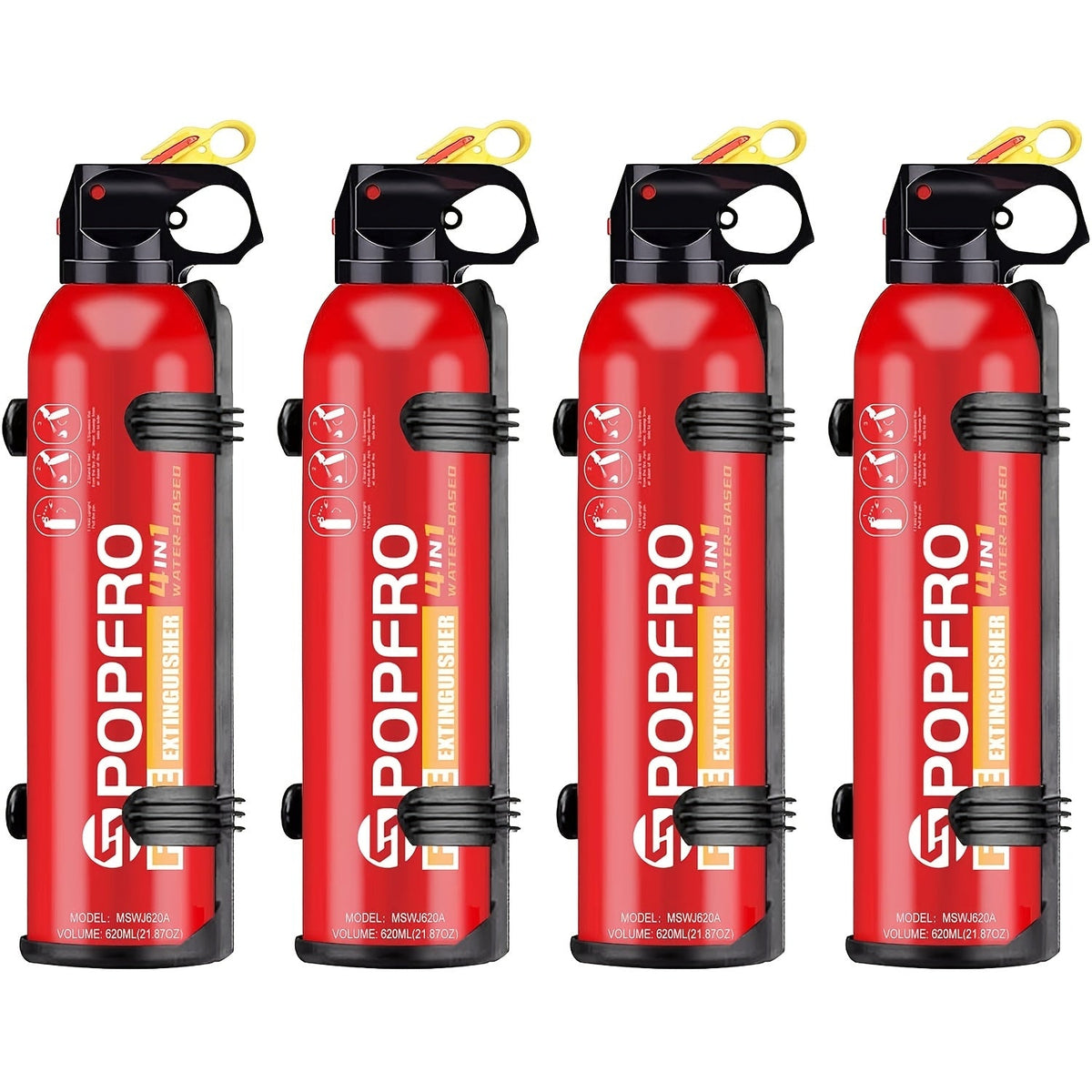 Spray extincteur portable 4-en-1 pour la maison, la cuisine, le garage et la voiture – Conçu pour les feux d'origine électrique, textile et huile, non toxique, facile à nettoyer, dispositif de sécurité incendie mural