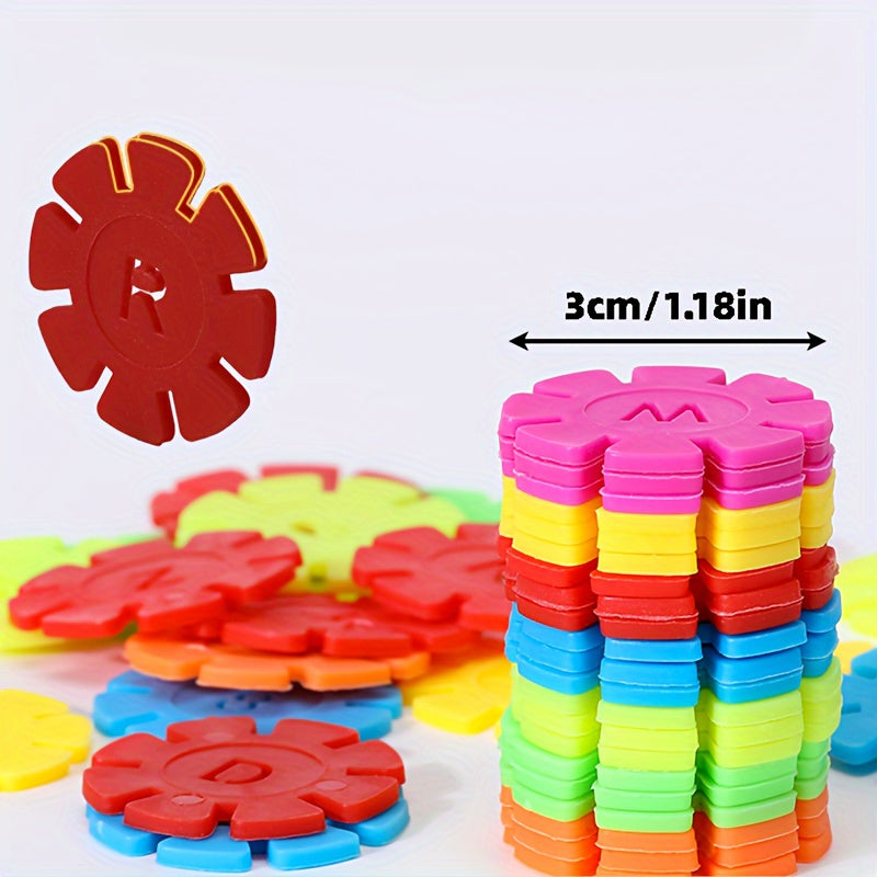 Ensemble de 203 blocs de construction, lettres et chiffres numériques, jouet en plastique à emboîtement type flocon de neige, kit de construction éducatif STIM pour enfants, cadeau pour les vacances, Noël, Halloween, anniversaire