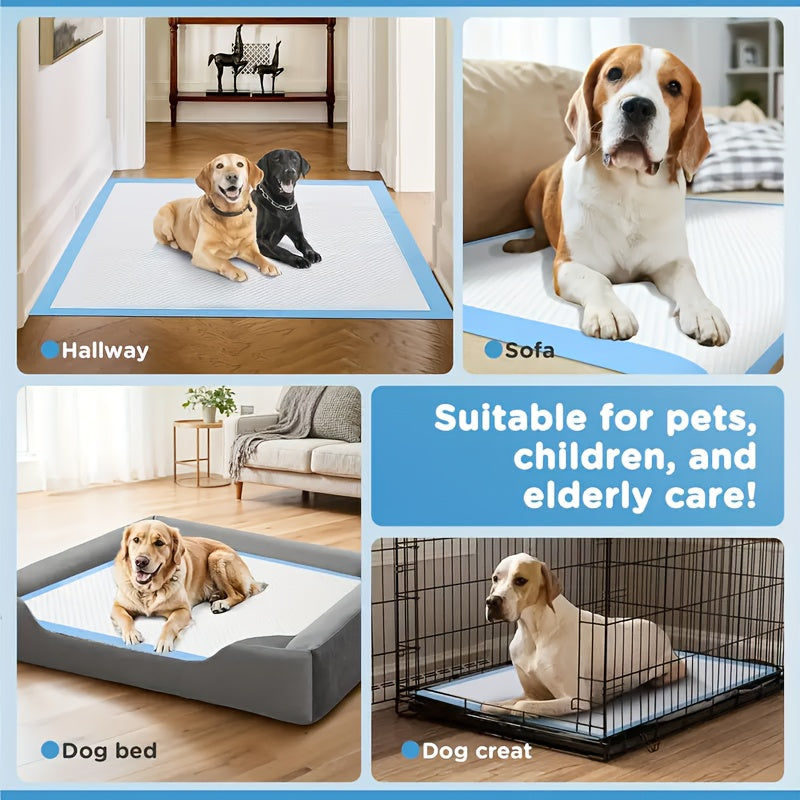 Alèses pour chiens extra larges 60x60 cm – Tapis de propreté jetables super absorbants et anti-fuites pour chiots avec contrôle des odeurs, utilisation intérieure et extérieure, disponibles en paquets de 50 et 200 unités