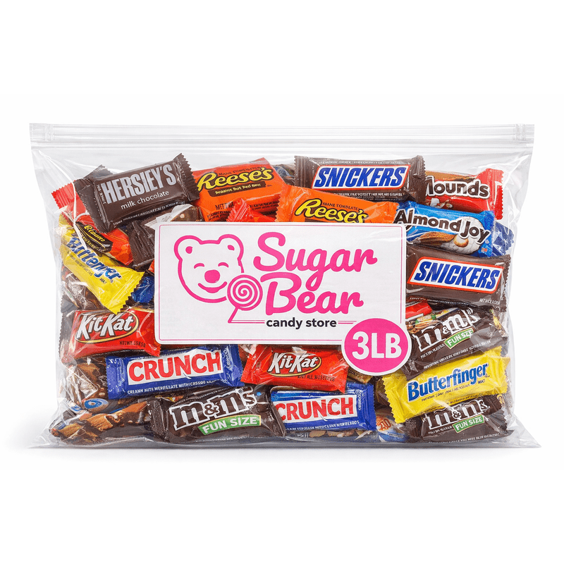 Mélange de chocolats assortis en vrac, format individuel, emballés individuellement - Assortiment chocolat au lait, caramel et beurre de cacahuète, sachet pour fête, 1 lb, 3 lb, 6 lb