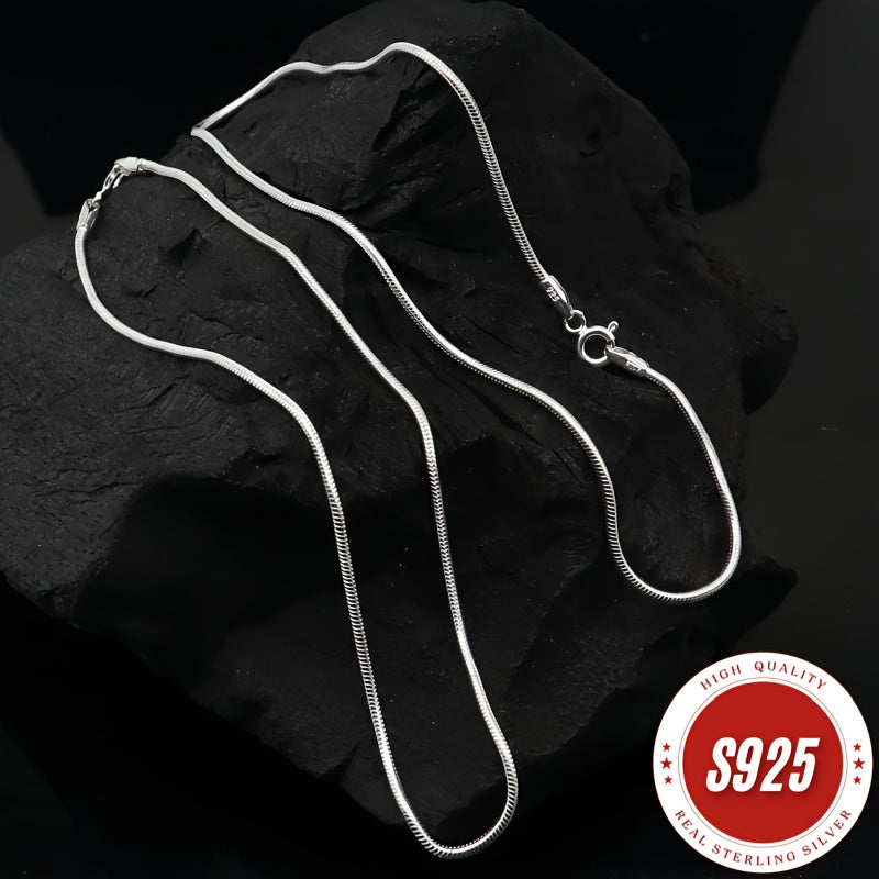 Collier chaîne serpent en argent sterling 925 de 1 mm – Collier superposable hypoallergénique et résistant au ternissement pour femmes et hommes, design minimaliste classique, cadeau idéal pour Noël, la Saint-Valentin et les anniversaires