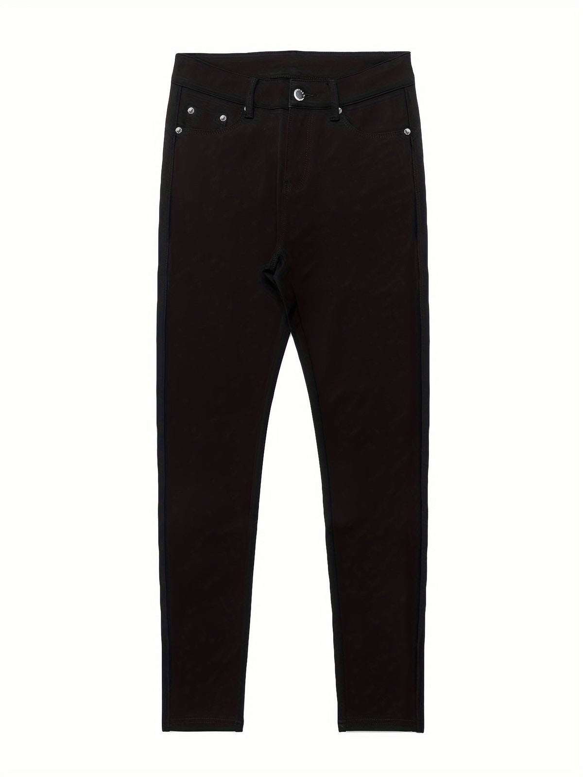 Jean skinny stretch taille haute pour femme, détail bouton en métal, style urbain, pantalon en jean coupe ajustée, 10 couleurs, S-XXL