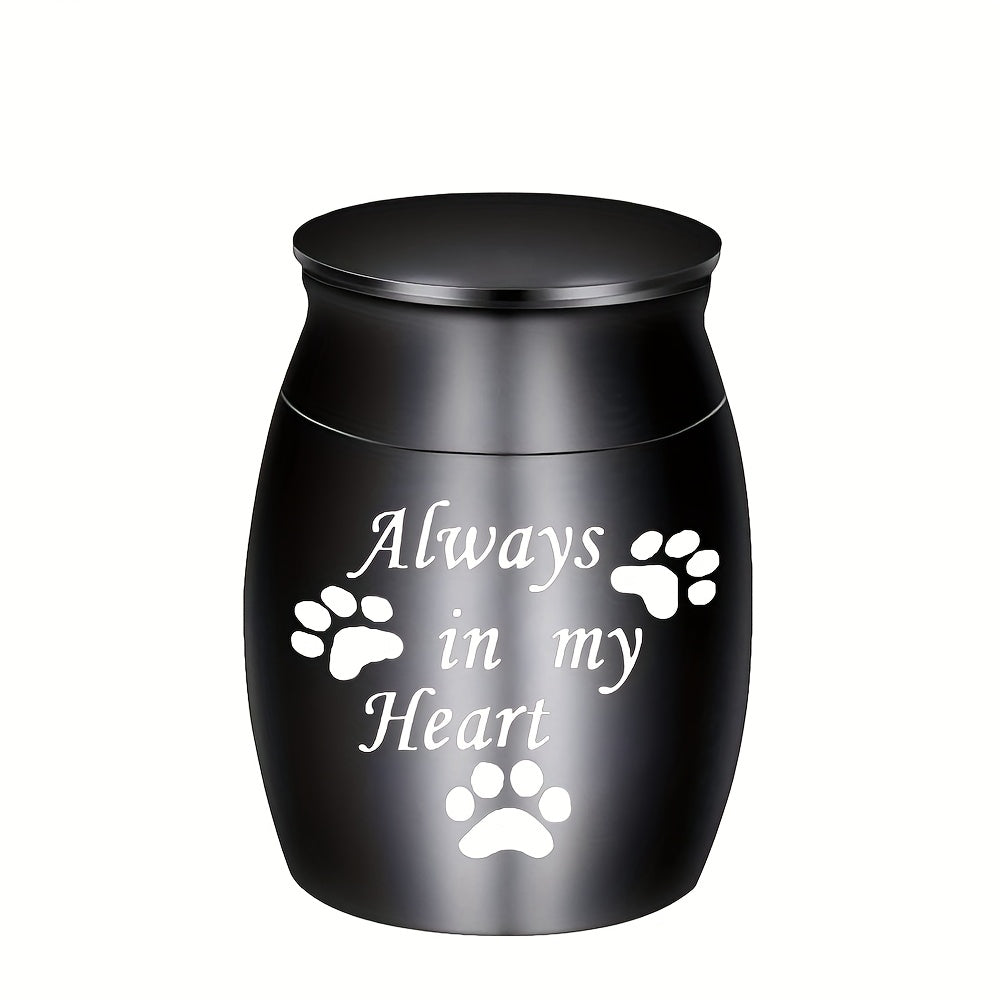 Petites urnes souvenirs pour cendres humaines et animaux - Mini urne funéraire de 1,57 pouce en alliage d'aluminium, support à cendres commémoratif « Always in My Heart », 6 couleurs disponibles