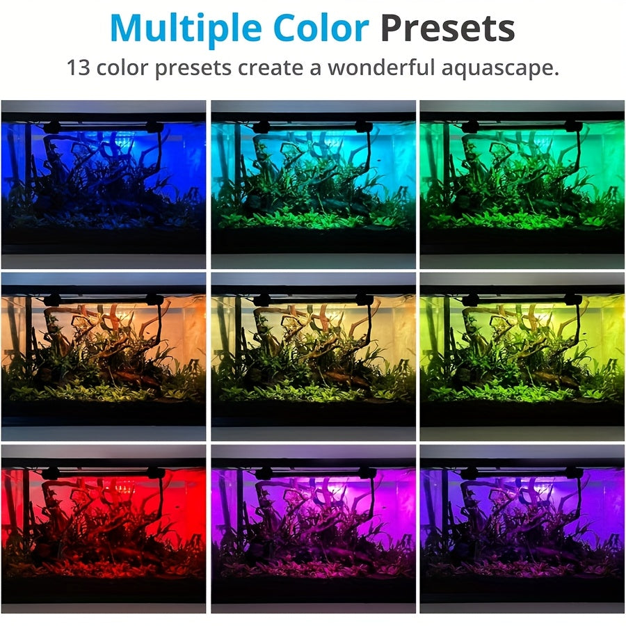 Éclairage LED submersible pour aquarium, lumière multicolore sous-marine pour aquarium, de 19 cm à 89 cm - Tailles multiples, 9 à 66 LED pour décoration d'aquarium d'eau douce et d'eau de mer