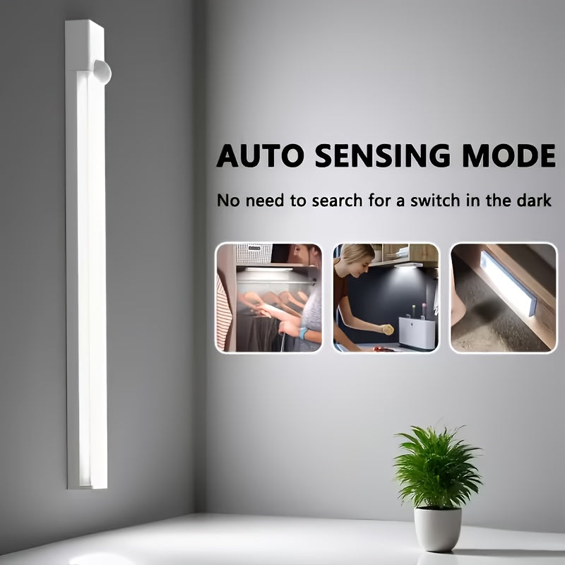Lampe de placard LED à détecteur de mouvement rechargeable par USB – Éclairage intelligent sans fil sous meuble, intensité réglable 3 niveaux, veilleuse pour cuisine, chambre, placard, escaliers, couloir – Lot de 6 ou 3
