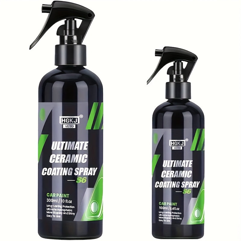 Spray de revêtement céramique pour voiture – Protection de peinture haute brillance et agent de renouvellement de revêtement, spray de protection céramique multifonctionnel à action rapide pour peinture, vitres et garnitures de voitures, camions et SUV