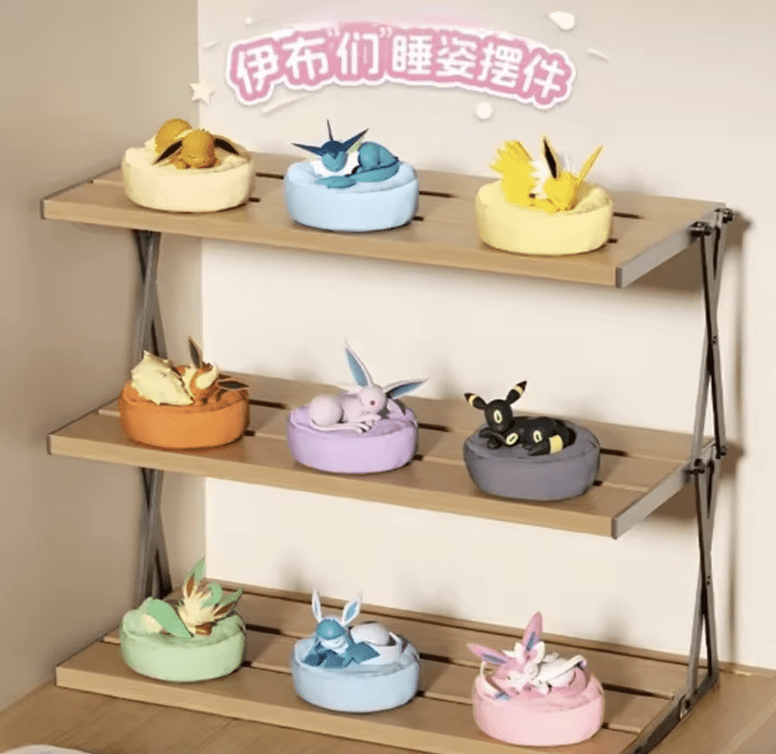 Ensemble complet de 9 figurines Pokémon Eevee endormi, sans doublons – Vaporeon, Flareon, Jolteon, Espeon, Umbreon, Leafeon, Glaceon, Sylveon, jouet de collection animé, cadeau pour enfants et fans, cadeau d'anniversaire ou de Noël