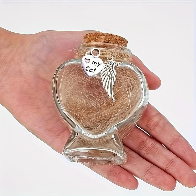Fiole souvenir pour poils d'animal de compagnie – Boîte décorative pour conserver les poils de chien et de chat, cadeau commémoratif émouvant pour la perte d'un animal et souvenir pour un compagnon bien-aimé