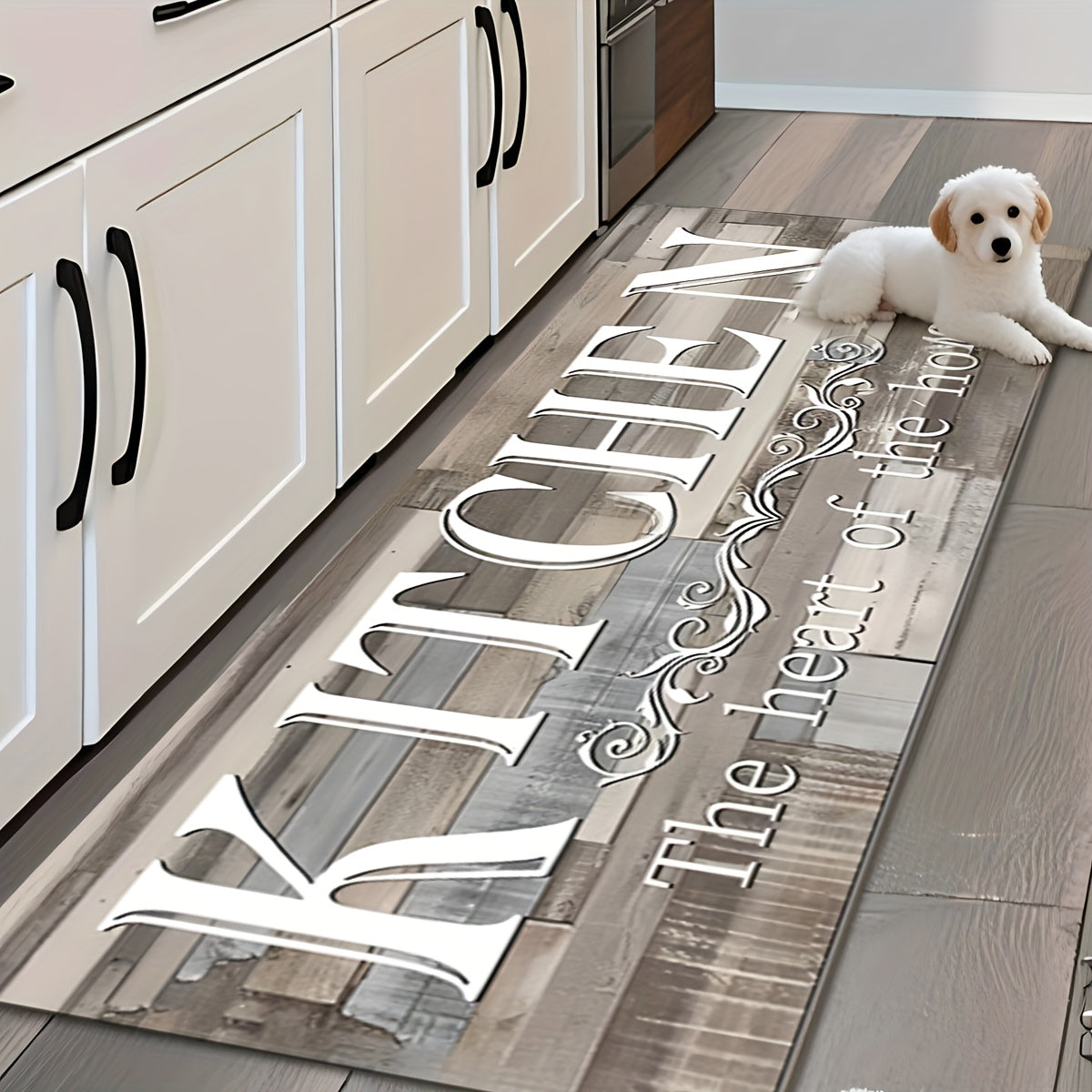Tapis de cuisine absorbant antidérapant | Tapis de sol anti-fatigue à imprimé premium | Tapis de porte lavable pour cuisine, salle de bain, buanderie, chambre et couloir | Aspect bois et uni | Tailles multiples de 50x80 cm à 60x180 cm