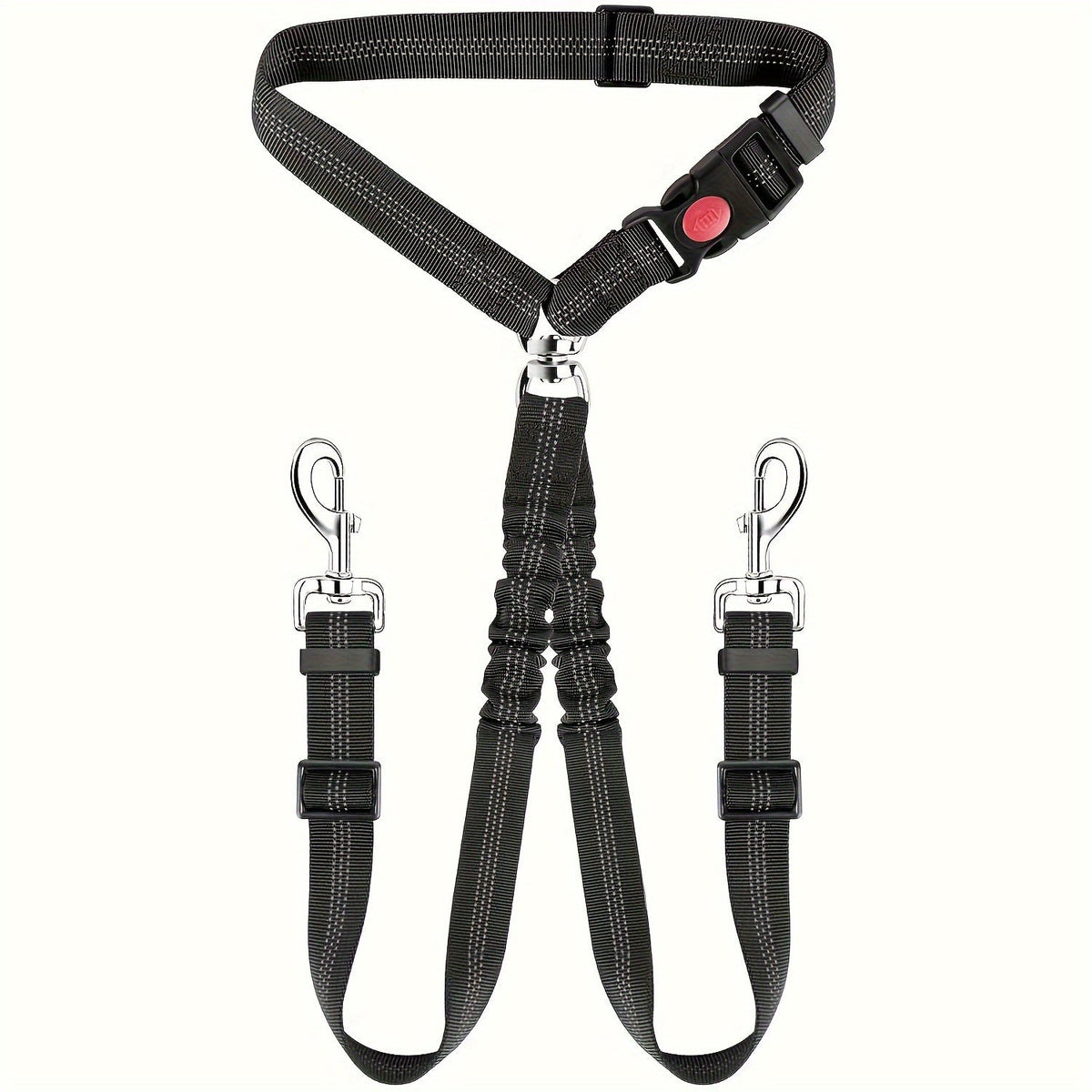Double ceinture de sécurité pour 2 chiens, attache appuie-tête anti-enchevêtrement, laisse élastique réglable pour la sécurité des chiens de petite, moyenne et grande taille en voiture