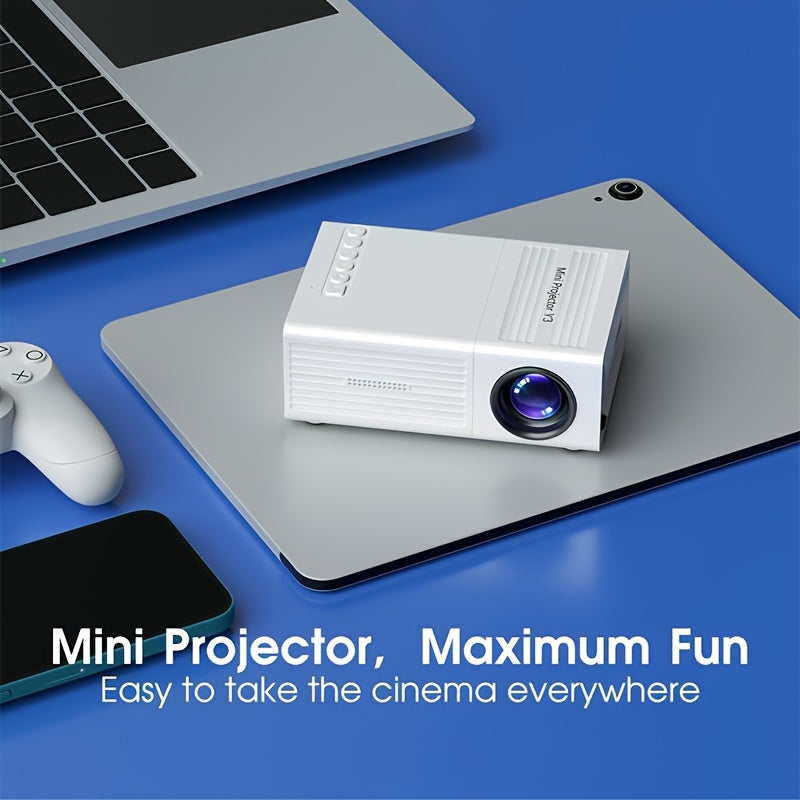 Mini projecteur portable, prise en charge 4K, natif 720P LCD – Projecteur de cinéma maison et d'extérieur compatible avec iPhone, Android, ordinateur portable, USB, HDMI pour jeux, films et présentations