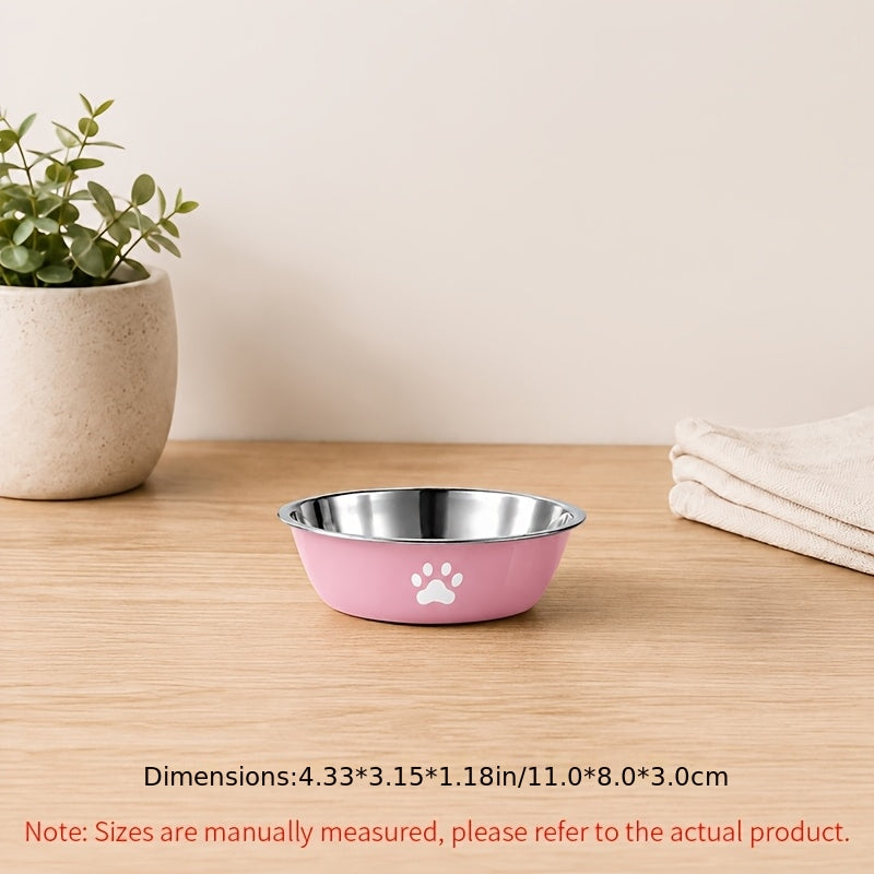 Stainless Steel Pet Bowl with Non-Slip Base β Colorful Printed Food & Water Dish for Cats and Dogs, Durable Easy-Clean Feeding Bowl for Small Medium Large Pets