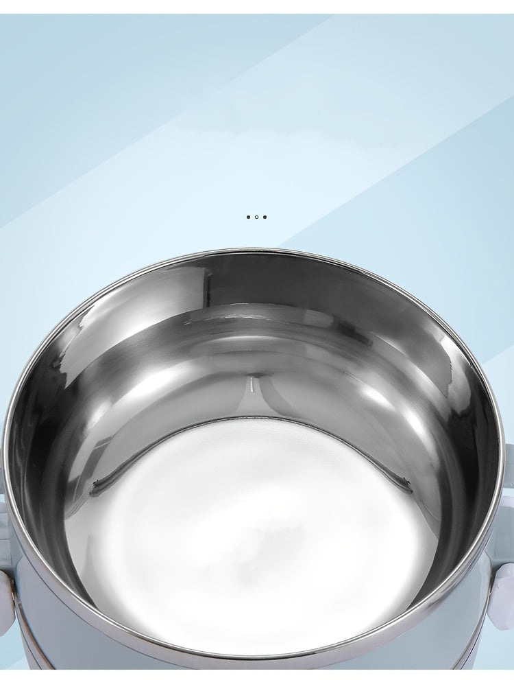Ensemble de boîtes à lunch isothermes en acier inoxydable, 2/3/4 étages – Bento empilable avec couvercle, récipient alimentaire cylindrique étanche de 1,4 L pour le bureau, l'école, le camping, les pique-niques et l'usage en extérieur