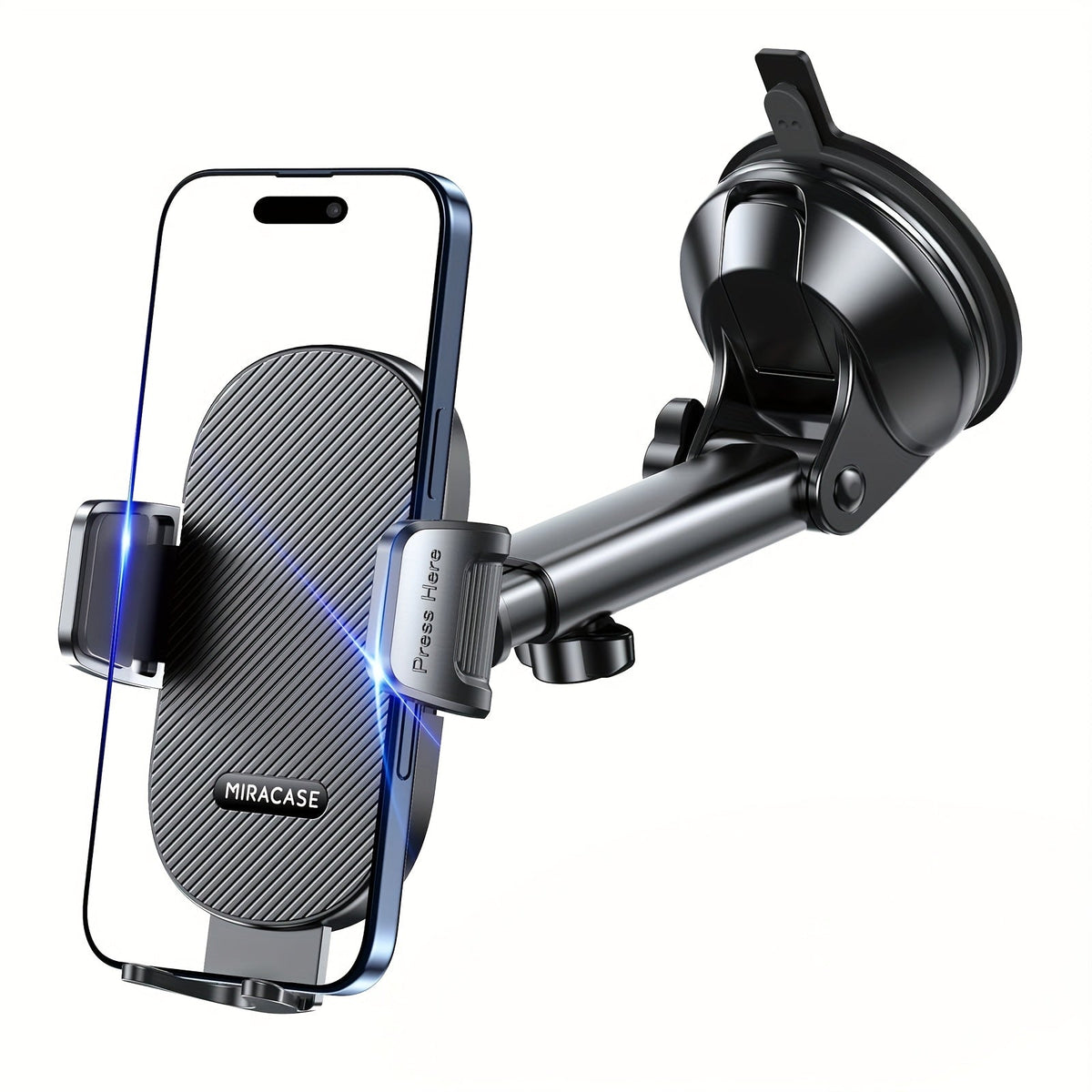 Support de téléphone universel pour voiture, fixation tableau de bord rotative à 360° – Berceau rétractable compatible avec tous les téléphones iPhone Samsung, vision réglable horizontale et verticale, support de téléphone sécurisé pour voiture