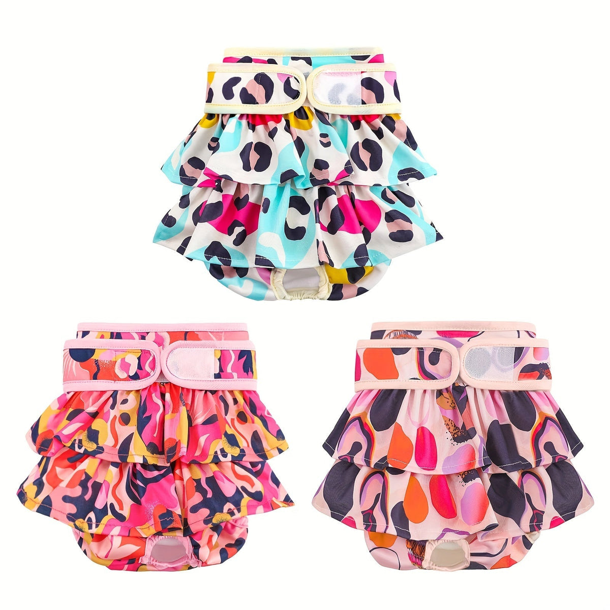 Washable Female Dog Diapers 3 Pack Reusable Highly Absorbent β Dog Period Panties for Female Dogs in Heat Incontinence & Puppy Training XS to L