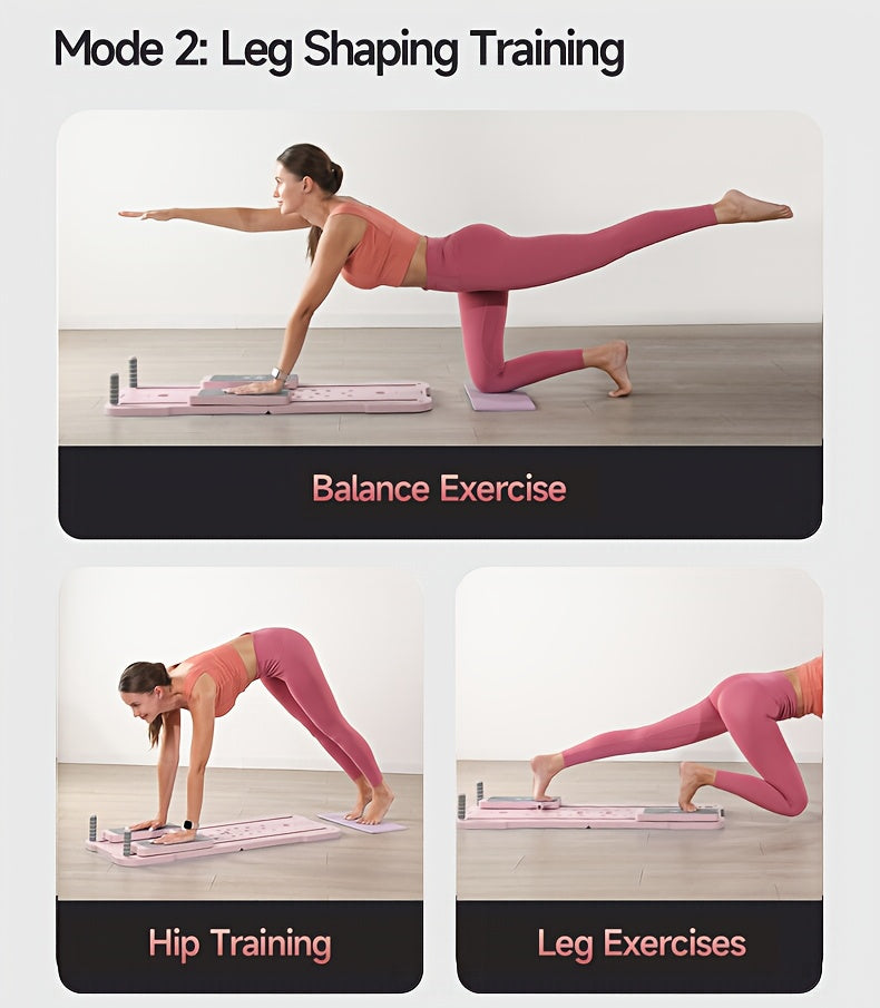 Planche de Pilates Reformer portable 9-en-1 pour salle de sport à domicile – Appareil multifonction pour abdominaux et pompes, entraîneur complet du corps, équipement de renforcement musculaire, cadeau idéal pour elle et lui