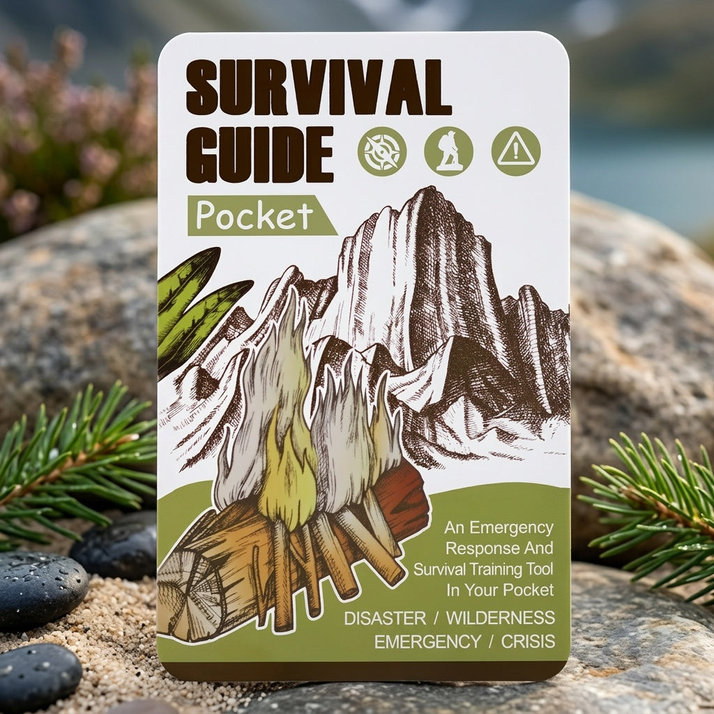 Guide de survie de poche, kit EDC format carte de crédit, 67 techniques de survie, 175 conseils d'experts, couverture étanche pour urgences sur le terrain, premiers secours, préparation aux catastrophes, camping, randonnée – inclut un outil grossissant