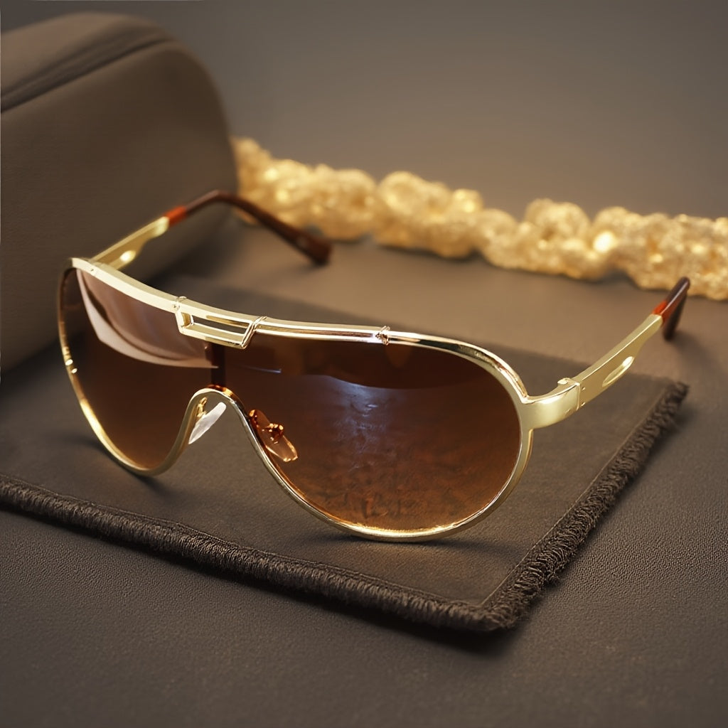 Lunettes de soleil rétro surdimensionnées pour hommes et femmes – Monture vintage, protection UV, verres anti-reflets, charnières métalliques, étui inclus, lunettes mode streetwear, 3 couleurs
