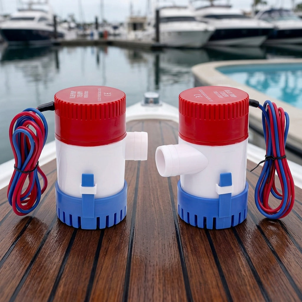 Pompe de cale électrique submersible 1100 GPH 12V, silencieuse, avec interrupteur à flotteur automatique, pour bateaux, yachts, véhicules récréatifs, piscines et évacuation d'eau marine
