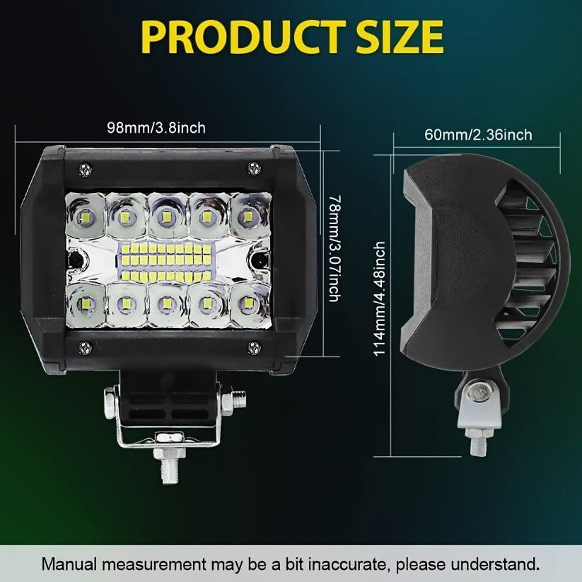 Kit de barre lumineuse de travail à LED pour camion tout-terrain, Jeep, SUV, UTV, VTT et tracteur – Barre lumineuse de 22" et 10" + pods LED de 4", 2000-3000 lumens, 12-24 V, aucune batterie requise, configurations multiples