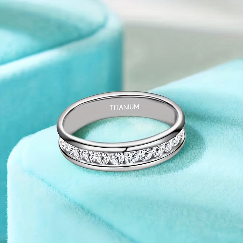 Bague unisexe en argent sterling 925 avec moissanite étincelante – Alliance élégante et polyvalente, tailles 5 à 13, parfaite pour les mariages, fiançailles, couples et cadeaux de Noël