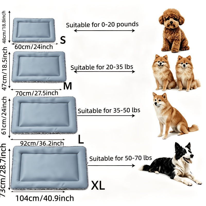 Tapis rafraîchissant pour chien pour l'été – Coussin rafraîchissant pour animal en polyester doux avec soutien cervical, tapis de sol de couchage intérieur pour chiens et chats très petits, petits et moyens, lit de soulagement de la chaleur