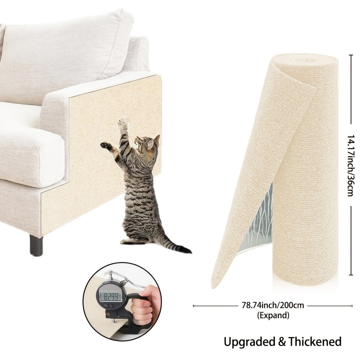 Protecteurs de meubles anti-griffes pour chat auto-adhésifs - Protections découpables pour canapé et mur, dispositifs de dissuasion durables contre les griffades de chat pour canapé, chaise, cadre de porte