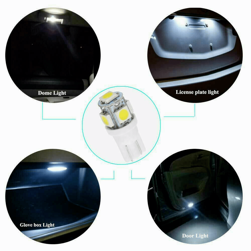 Kit de 40 ampoules LED intérieures pour voiture, T10 W5W 31 mm 42 mm, 6000K blanc froid 12V, sans erreur, pour éclairage de carte, plafonnier, porte, coffre et courtoisie, ensemble de remplacement pour la plupart des voitures